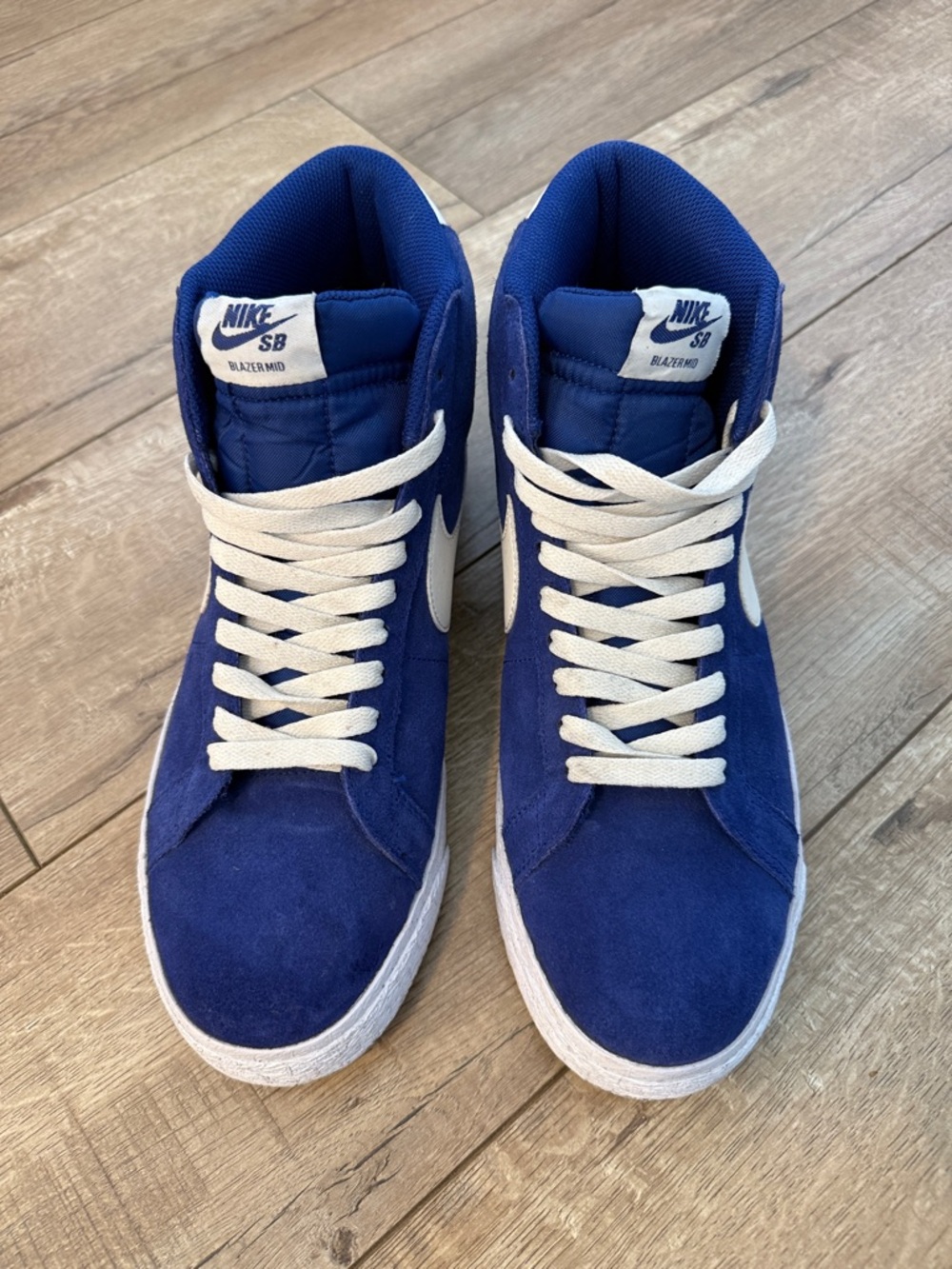 Nike Royal Blue and White High-Top Sneakers - Picture 3 of 4
